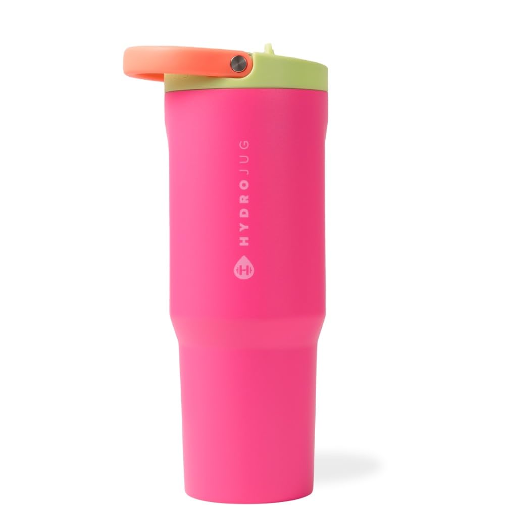 HydroJug Sport - Stainless Steel Tumbler with Straw, Vacuum Insulated, 40oz Leakproof Water Bottle, Ergonomic Design, Reusable, Dishwasher Safe, Rubber Base, Durable for Gym or Outdoors, Rodeo