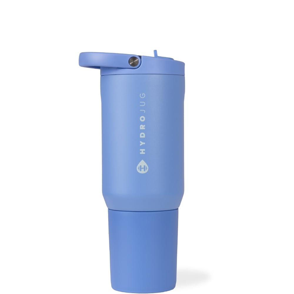 HydroJug Sport - Stainless Steel Tumbler with Straw, Vacuum Insulated, 40oz Leakproof Water Bottle, Ergonomic Design, Reusable, Dishwasher Safe, Rubber Base, Durable for Gym or Outdoors, Rodeo