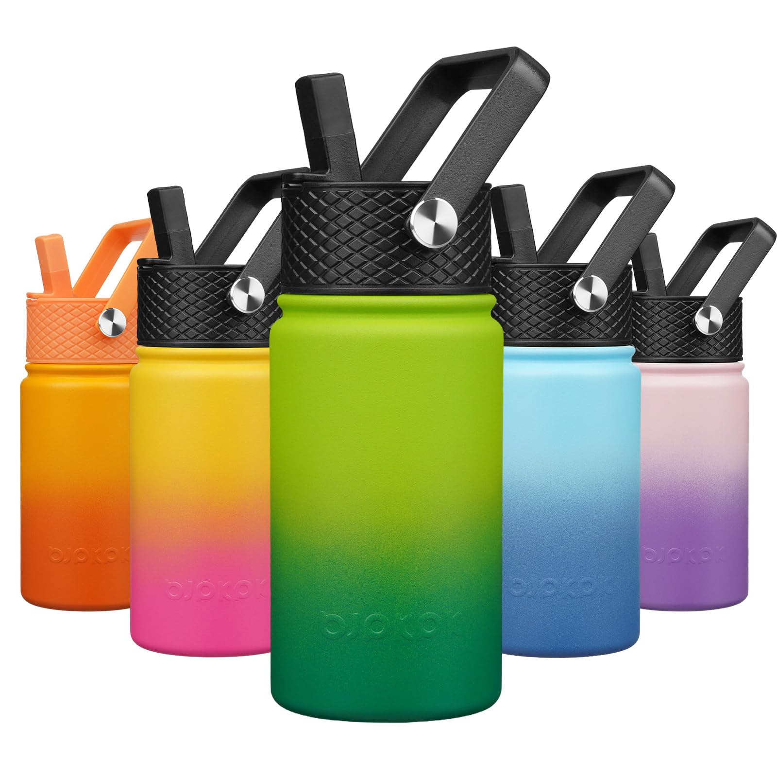 BJPKPK Insulated Water Bottle with Straw Lid, 15 oz Stainless Steel Metal Water Bottles, Reusable Leak Proof BPA Free Thermo, Flask, Cups - Lavender