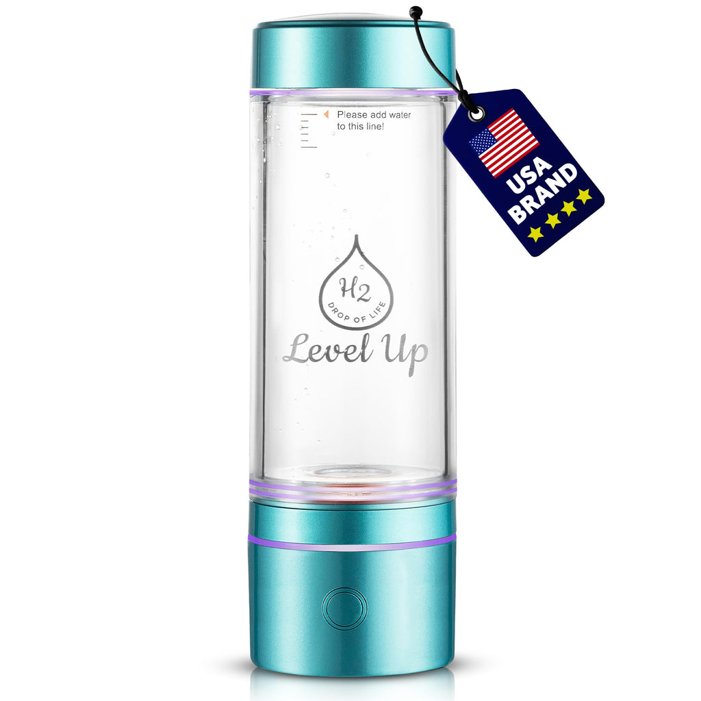 LevelUpWay 2025 Hydrogen Water Bottle Generator with SPE PEM Technology– Up to 4000 PPB – Dual Chamber – 250ml – (White) – Enhanced Hydration Solution