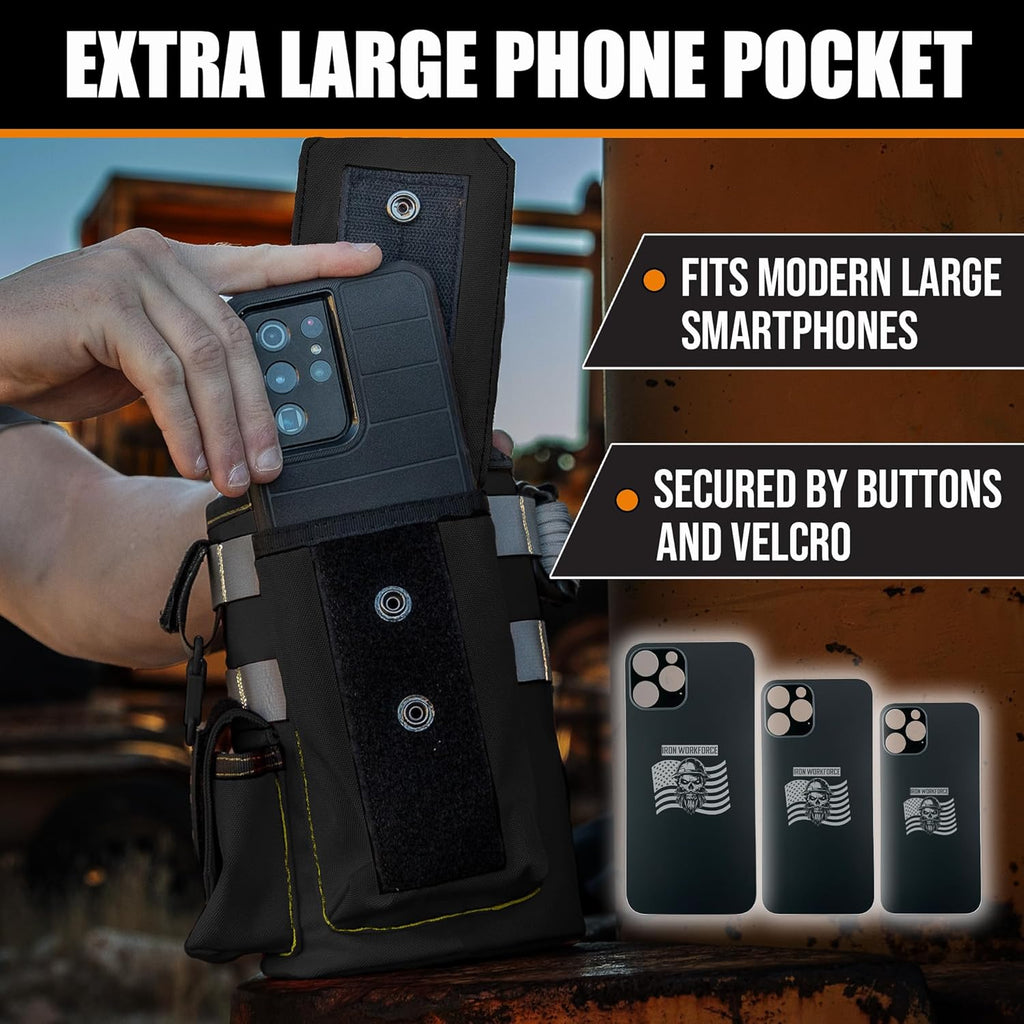 Iron Infidel Workforce Water Bottle - 64 oz Insulated Stainless Steel | Half Gallon Vacuum Water Jug | Paracord Handle, Removable Sleeve | Large Thermal Flask | Hiking, Camping, Workouts (Black)