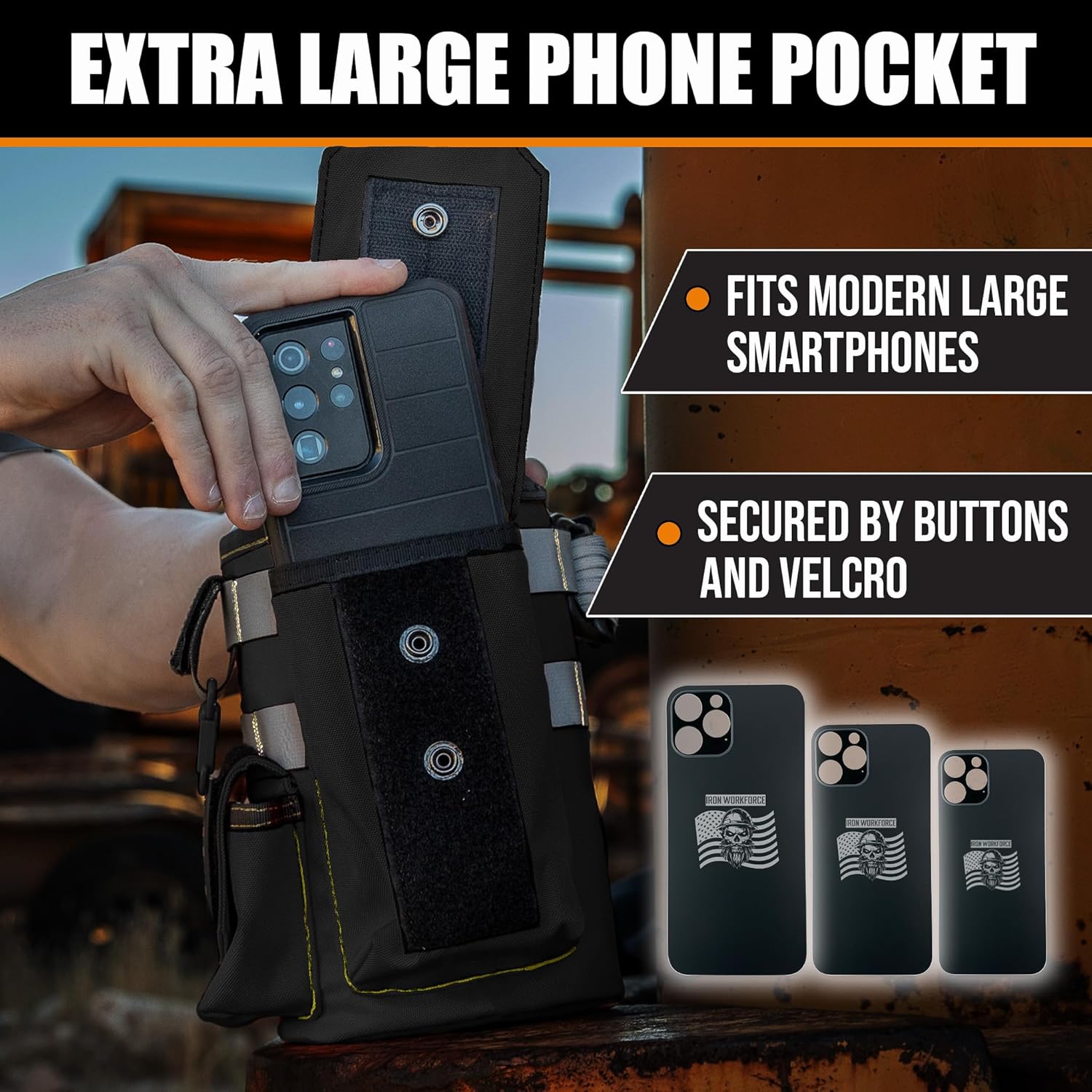 Iron Infidel Workforce Water Bottle - 64 oz Insulated Stainless Steel | Half Gallon Vacuum Water Jug | Paracord Handle, Removable Sleeve | Large Thermal Flask | Hiking, Camping, Workouts (Black)